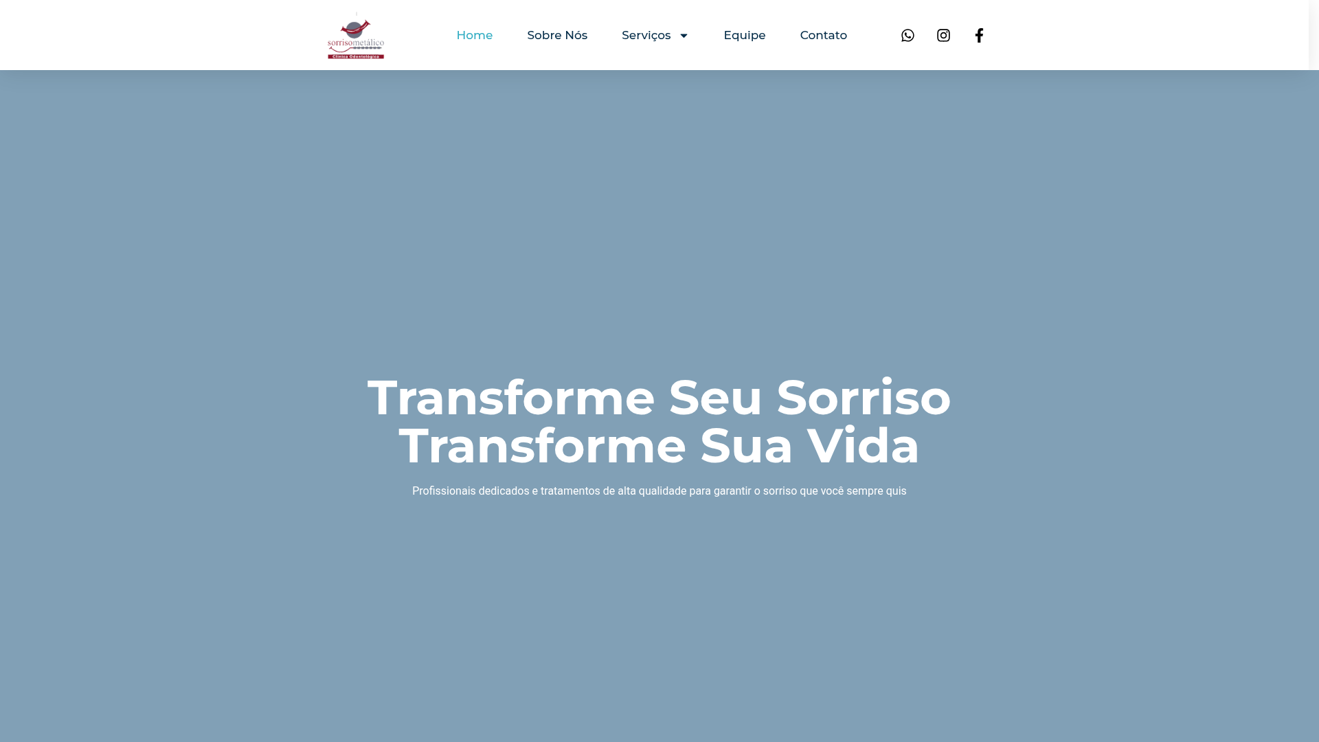 Página do site Sorriso Metálico, site institucional de odontologia